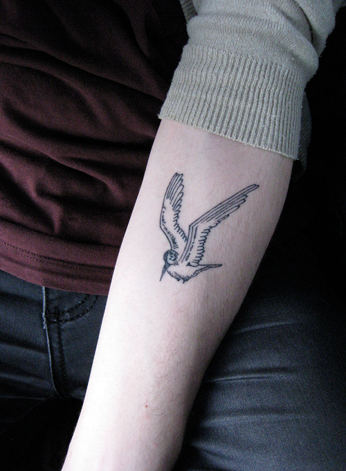 Fugl tattoo uden detaljer