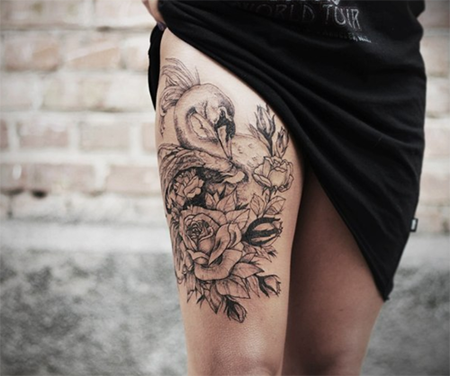 fugle tattoo på ben